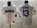 Dominican Republic #13 Manny Machado Baseball White 2026 World Baseball Classic Jersey