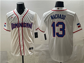 Dominican Republic #13 Manny Machado Baseball White 2026 World Baseball Classic Jersey