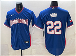 Dominican Republic #22 Juan Soto Baseball Blue 2026 World Baseball Classic Jersey
