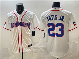 Dominican Republic #23 Fernando Tatís Jr. Baseball White 2026 World Baseball Classic Jersey