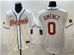 Venezuela Baseball #0 Andres Gimenez White 2026 World Baseball Classic Jersey