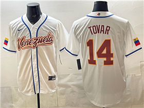 Venezuela Baseball #14 Ezequiel Tovar White 2026 World Baseball Classic Jersey