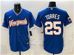 Venezuela Baseball #25 Gleyber Torres Blue 2026 World Baseball Classic Jersey
