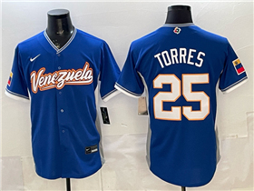 Venezuela Baseball #25 Gleyber Torres Blue 2026 World Baseball Classic Jersey