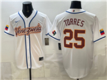 Venezuela Baseball #25 Gleyber Torres White 2026 World Baseball Classic Jersey