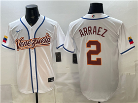 Venezuela Baseball #2 Luis Arraez White 2026 World Baseball Classic Jersey