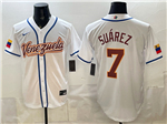 Venezuela Baseball #7 Eugenio Suárez White 2026 World Baseball Classic Jersey
