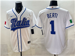 Italy Baseball #1 Jon Berti White 2026 World Baseball Classic Jersey