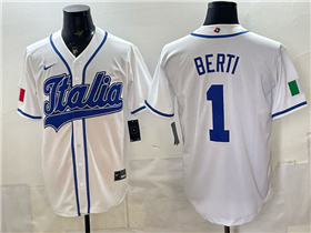 Italy Baseball #1 Jon Berti White 2026 World Baseball Classic Jersey