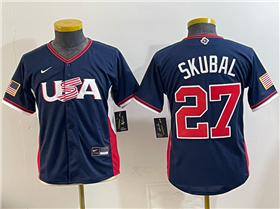 USA Baseball #27 Tarik Skubal Youth Navy 2026 World Baseball Classic Jersey