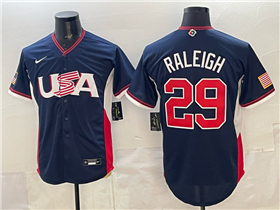 USA Baseball #29 Cal Raleigh Navy 2026 World Baseball Classic Jersey