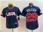 USA Baseball #29 Cal Raleigh Youth Navy 2026 World Baseball Classic Jersey