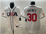 USA Baseball #30 Paul Skenes White 2026 World Baseball Classic Jersey