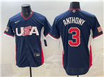 USA Baseball #3 Roman Anthony Navy 2026 World Baseball Classic Jersey