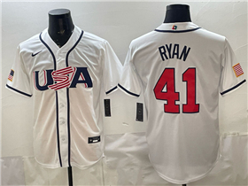 USA Baseball #41 Joe Ryan White 2026 World Baseball Classic Jersey