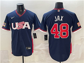 USA Baseball #48 Griffin Jax Navy 2026 World Baseball Classic Jersey