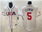 USA Baseball #5 Ernie Clement White 2026 World Baseball Classic Jersey