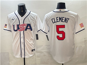 USA Baseball #5 Ernie Clement White 2026 World Baseball Classic Jersey