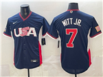 USA Baseball #7 Bobby Witt Jr. Navy 2026 World Baseball Classic Jersey