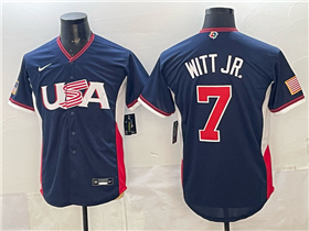 USA Baseball #7 Bobby Witt Jr. Navy 2026 World Baseball Classic Jersey