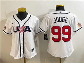 USA Baseball #99 Aaron Judge Women's White 2026 World Baseball Classic Jersey