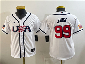 USA Baseball #99 Aaron Judge Youth White 2026 World Baseball Classic Jersey