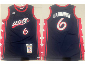 1996 Olympic Team USA #6 Anfernee Hardaway Navy Basketball Jersey