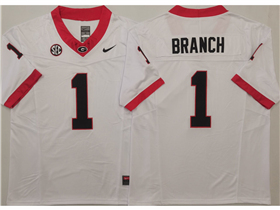Georgia Bulldogs #1 Zachariah Branch White College Football F.U.S.E. Limited Jersey