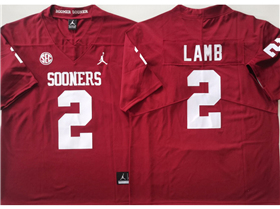 Oklahoma Sooners #2 CeeDee Lamb Red College Football Jersey