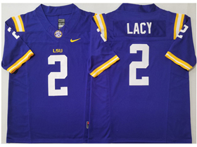 LSU Tigers #2 Kyren Lacy Purple College Football F.U.S.E. Limited Jersey