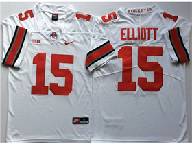 Ohio State Buckeyes #15 Ezekiel Elliott White College Football Jersey