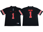 Ohio State Buckeyes #1 Justin Fields Black College Football Jersey