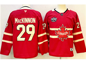 2025 4 Nations Face-Off Team Canada #29 Nathan MacKinnon Youth Red Hockey Jersey