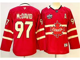 2025 4 Nations Face-Off Team Canada #97 Connor McDavid Youth Red Hockey Jersey
