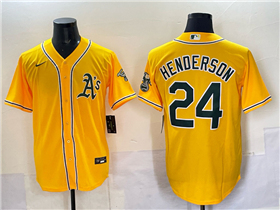 Oakland Athletics #24 Rickey Henderson Gold Limited Jersey