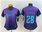 Arizona Diamondbacks #28 Eugenio Suarez Women's Purple 2025 City Connect Limited Jersey