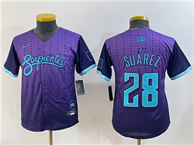 Arizona Diamondbacks #28 Eugenio Suarez Youth Purple 2025 City Connect Limited Jersey