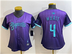 Arizona Diamondbacks #4 Ketel Marte Women's Purple 2025 City Connect Limited Jersey