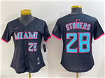 Miami Marlins #28 Kyle Stowers Women's Black 2025 City Connect Limited Jersey