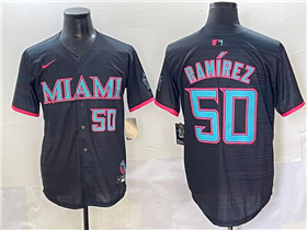 Miami Marlins #50 Agustín Ramírez Black 2025 City Connect Limited Jersey