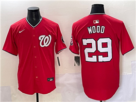 Washington Nationals #29 James Wood Red Limited Jersey