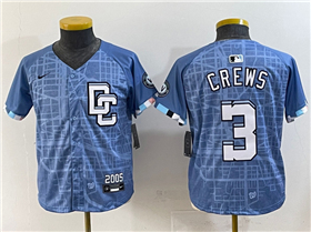 Washington Nationals #3 Dylan Crews Youth 2025 Blue City Connect Limited Jersey