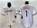 Houston Astros #1 Carlos Correa White 2025 City Connect Limited Jersey