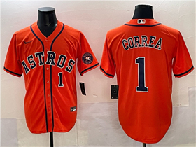 Houston Astros #1 Carlos Correa Orange Limited Jersey