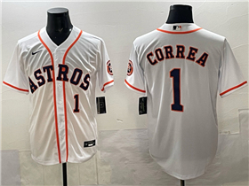 Houston Astros #1 Carlos Correa White Limited Jersey
