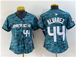 American League Houston Astros #44 Yordan Álvarez Women's Teal 2023 MLB All-Star Game Jersey