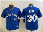 Toronto Blue Jays #30 Alejandro Kirk Youth Blue Limited Jersey
