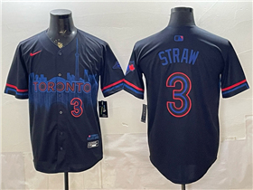 Toronto Blue Jays #3 Myles Straw Black City Connect Limited Jersey