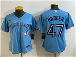 Toronto Blue Jays #47 Addison Barger Women's Powder Blue Limited Jersey
