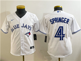 Toronto Blue Jays #4 George Springer Youth White Limited Jersey